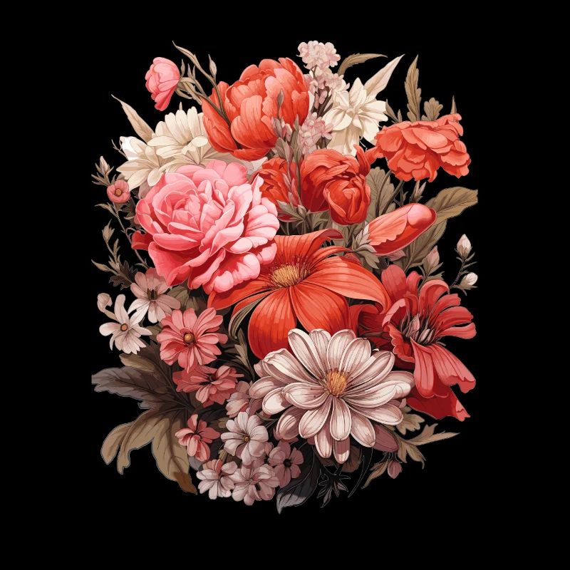 Mer de fleurs en rouge