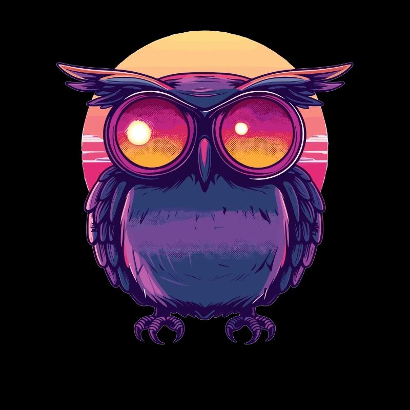 Owl with sunglasses look