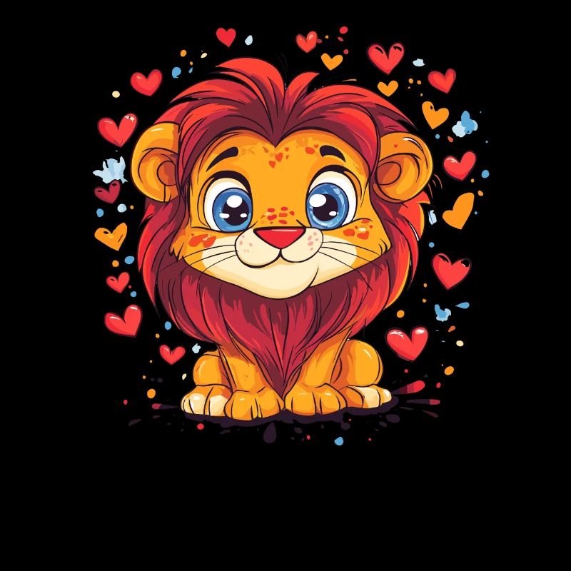 Lionceau avec des cœurs