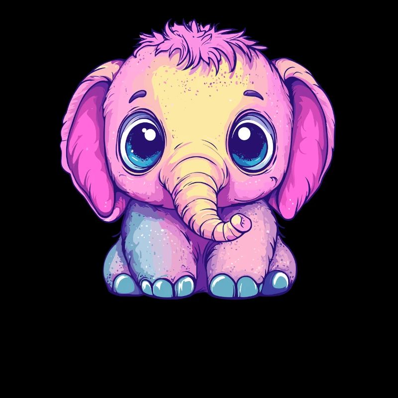 Bébé éléphant coloré