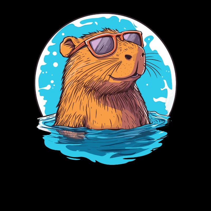 Capybara avec lunettes de soleil
