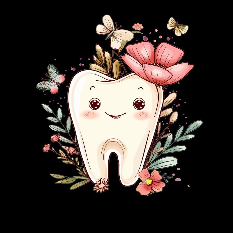 Blütenzahn mit Schmetterlingen