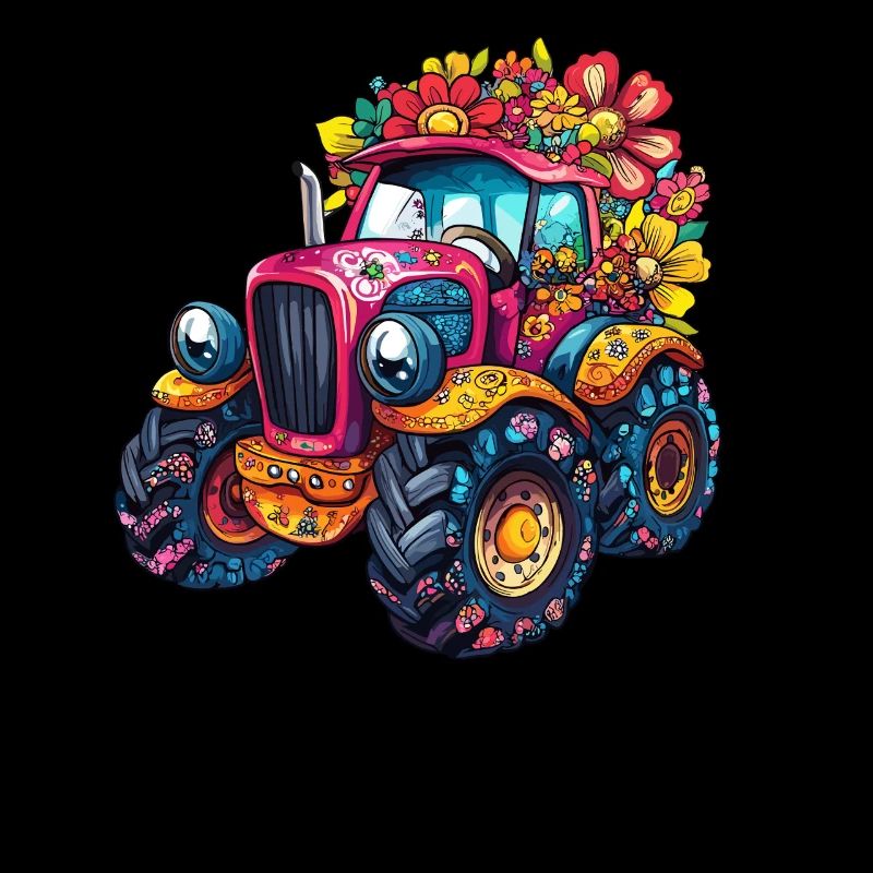 Süßer Blumen Traktor