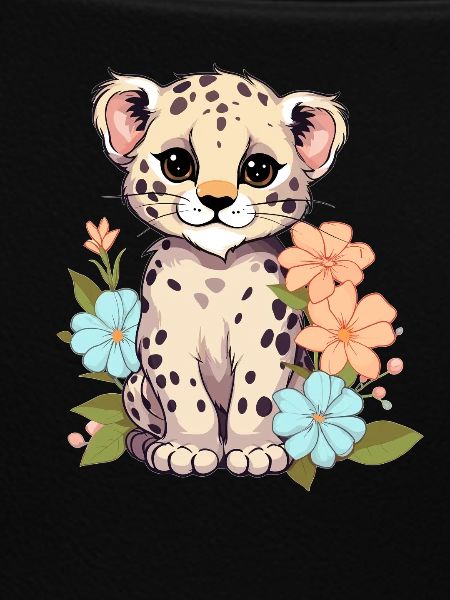 Leopard mit Blumen