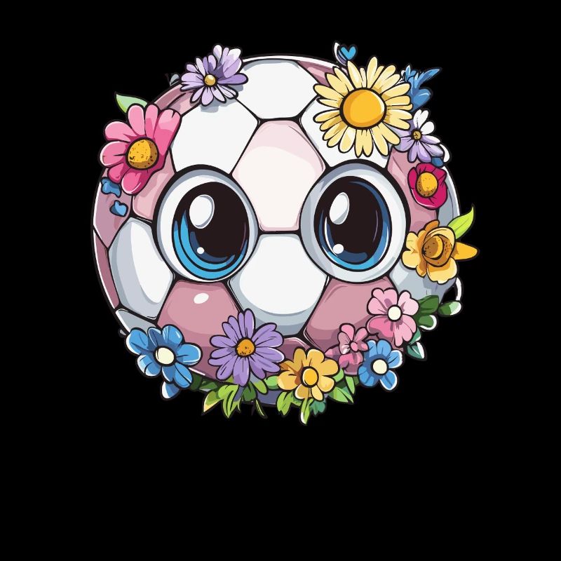 Fußball mit Blumenaugen