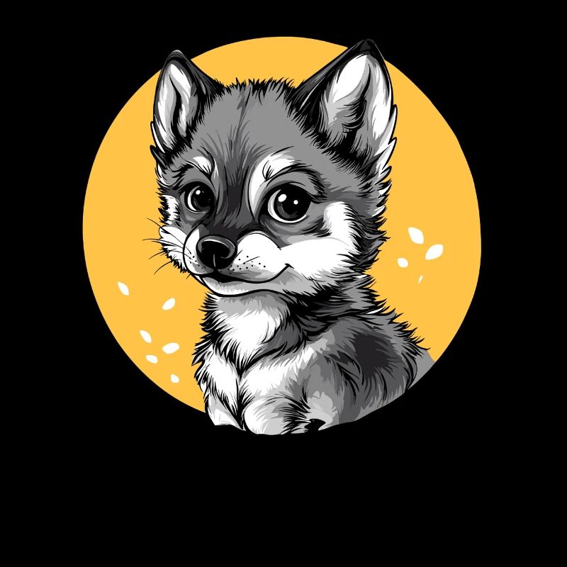 Husky dans le cercle jaune