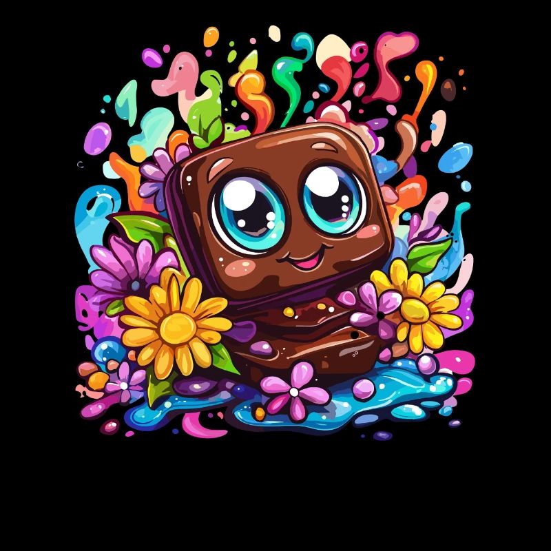 Morceau de chocolat heureux