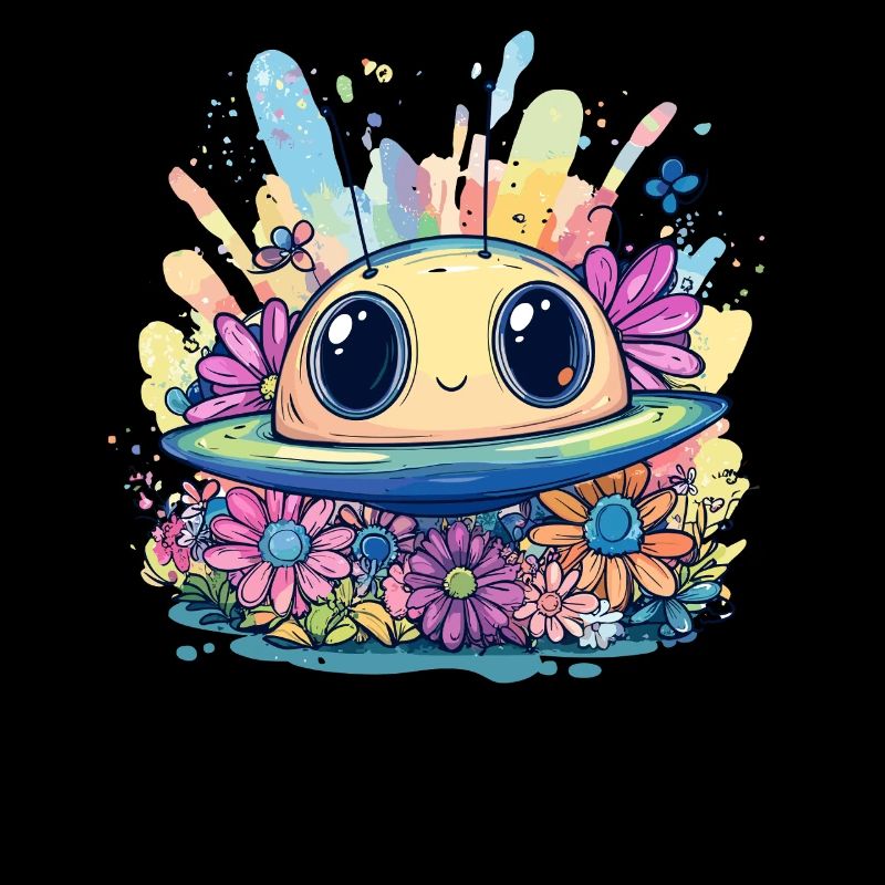 OVNI mignon avec des fleurs