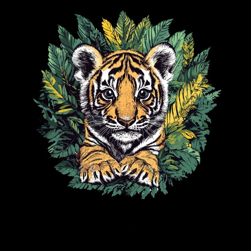 Bébé tigre dans la jungle