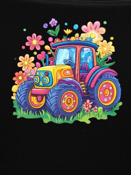 Bunter Blumen Traktor