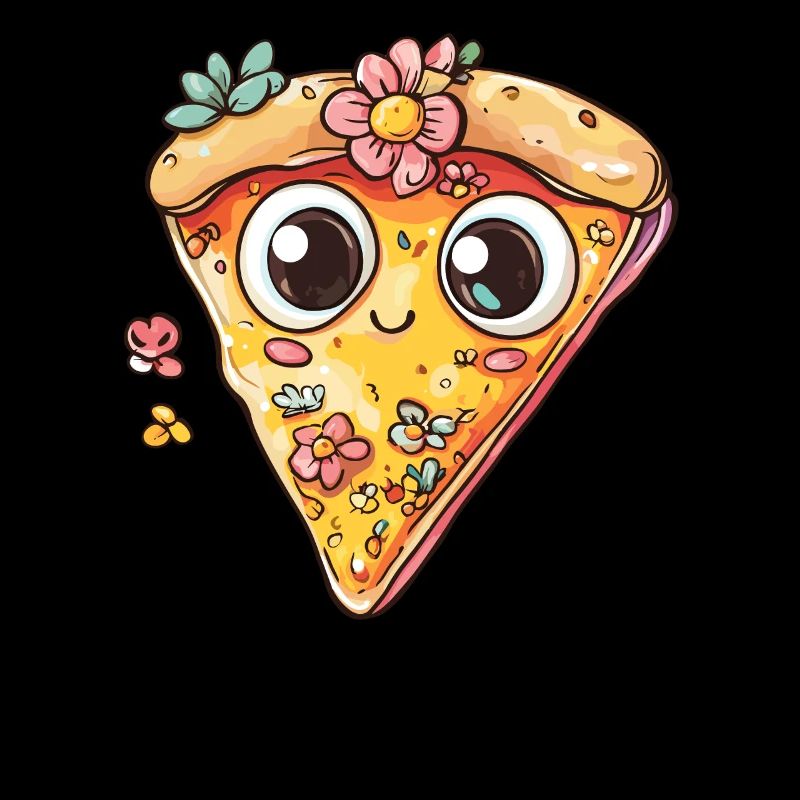 Part de pizza avec des fleurs