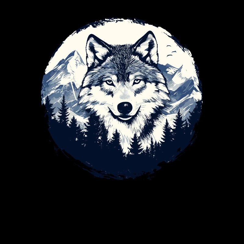 Wolf in the mountain forest