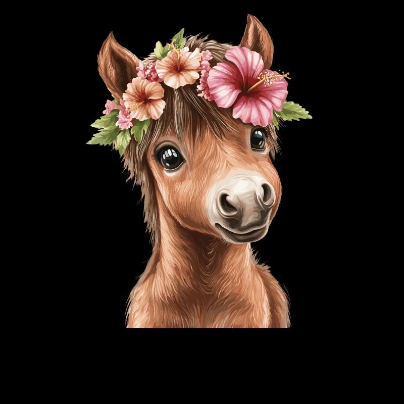 Blumenpony mit Kranz