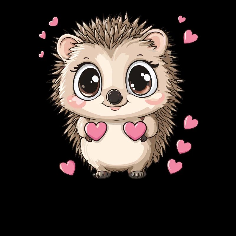 Hedgehog with hearts