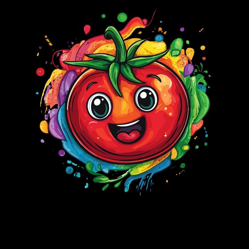 Fröhliche Tomate bunt