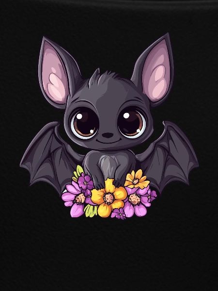 Bat with flowers