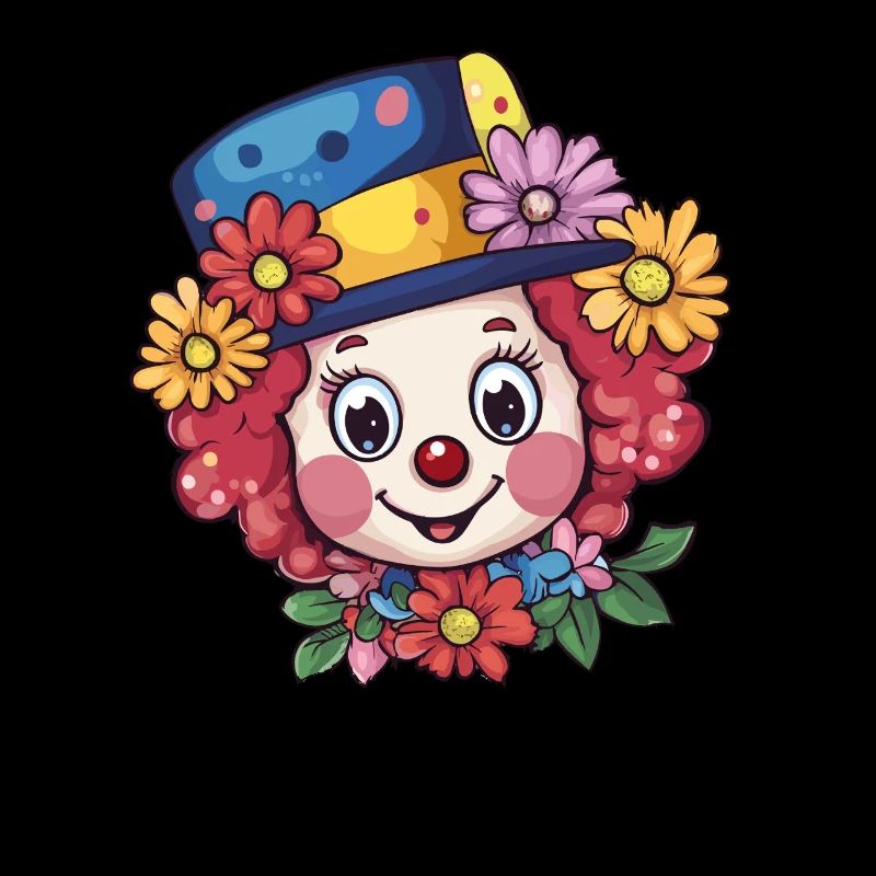 Clown avec chapeau à fleurs