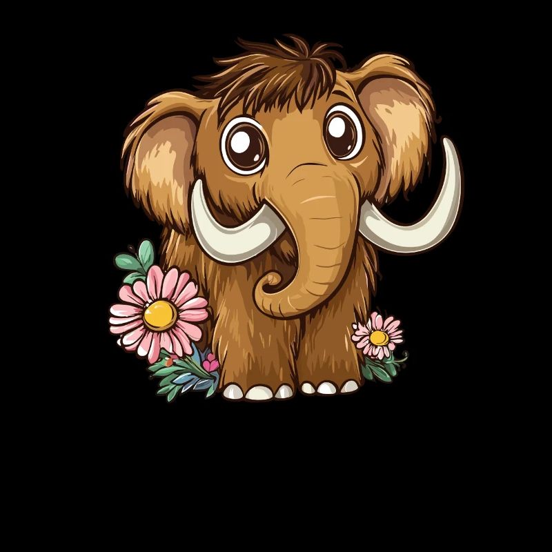 Flower mammoth with button eyes