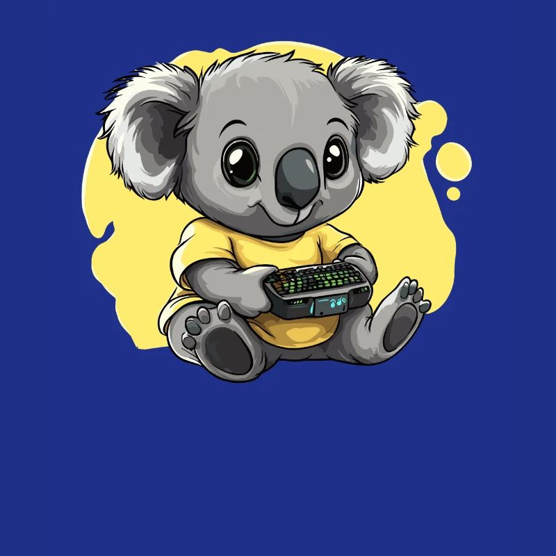 Gamer Koala mit Controller