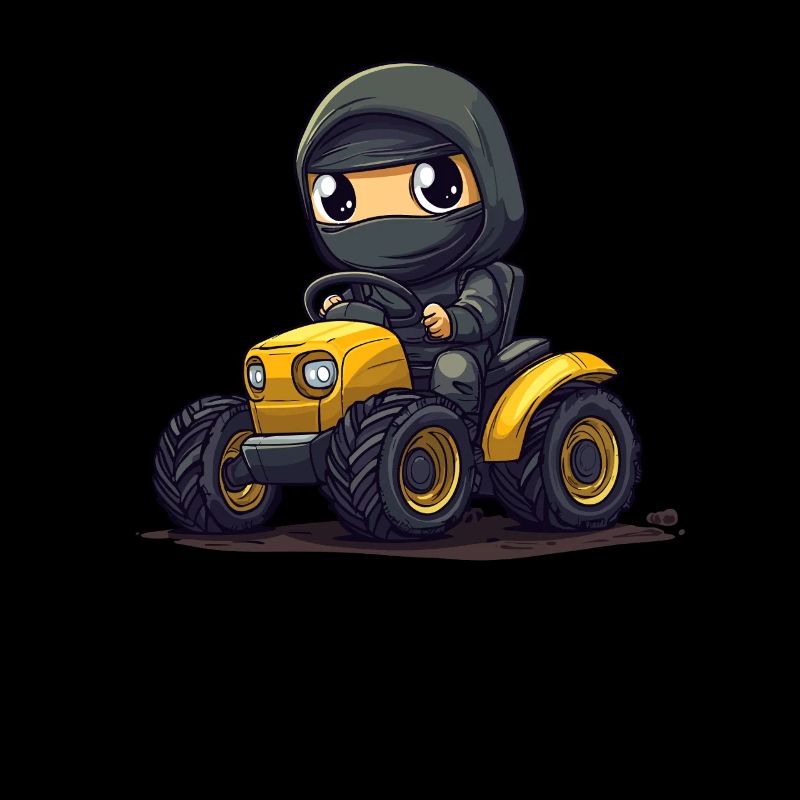 Ninja auf Traktor