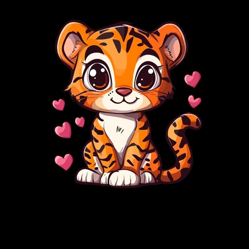 Tigre mignon avec coeur