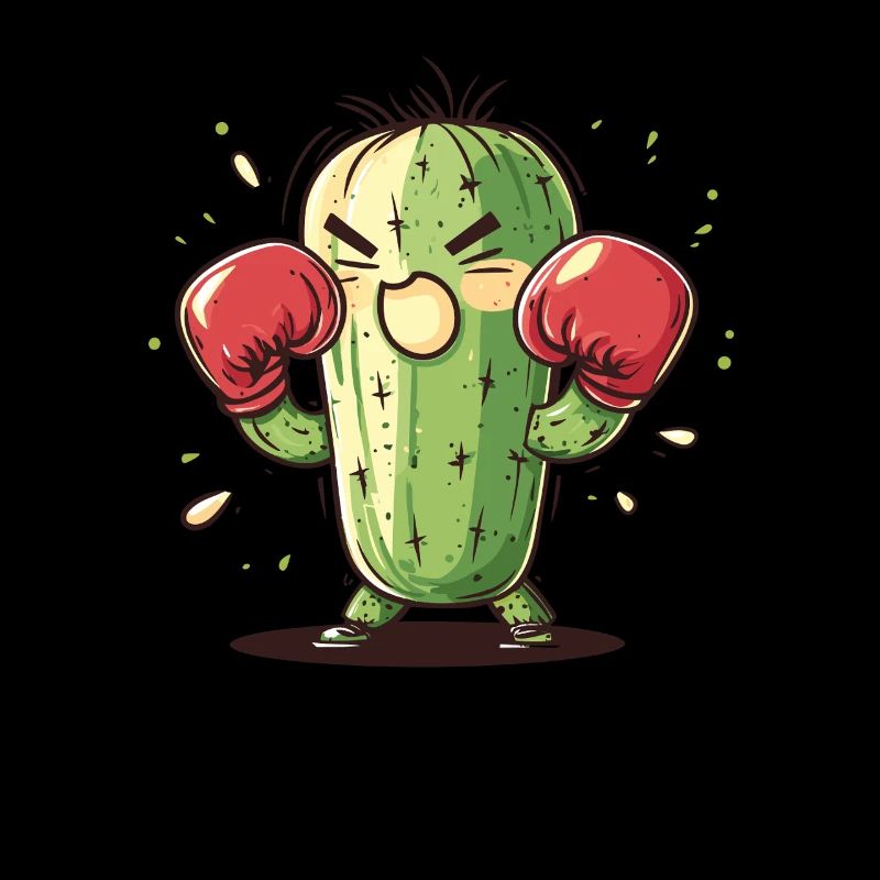 Wütender Kaktus-Boxer