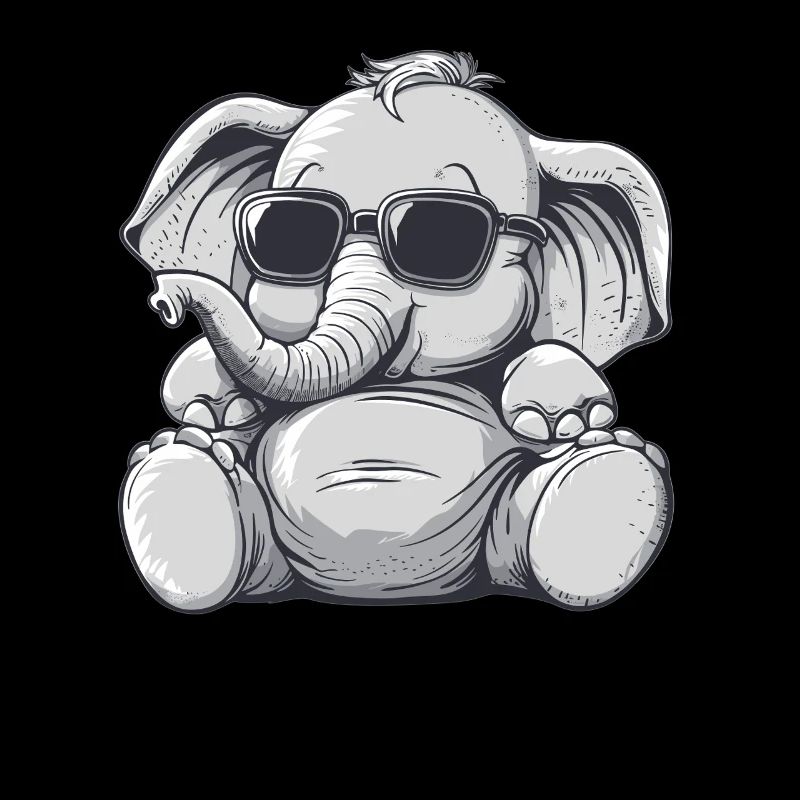 Cool elephant with sunglasses