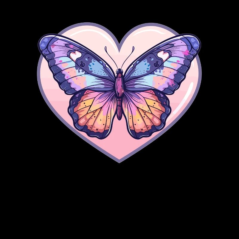 Pastel Butterfly in Heart