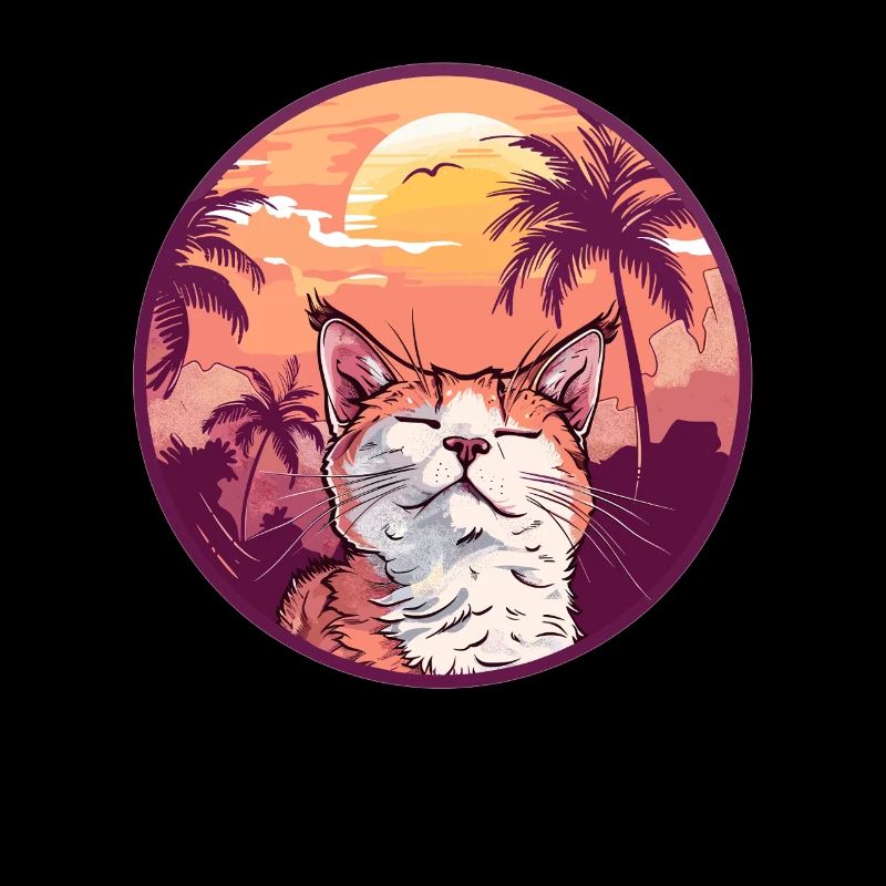 Chat au coucher du soleil