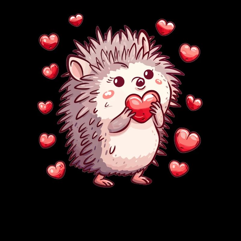 Mignon coeur hérisson