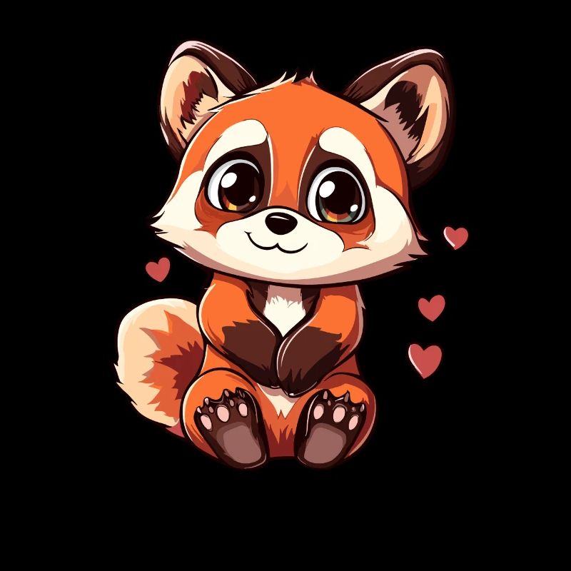 Style de dessin animé panda roux