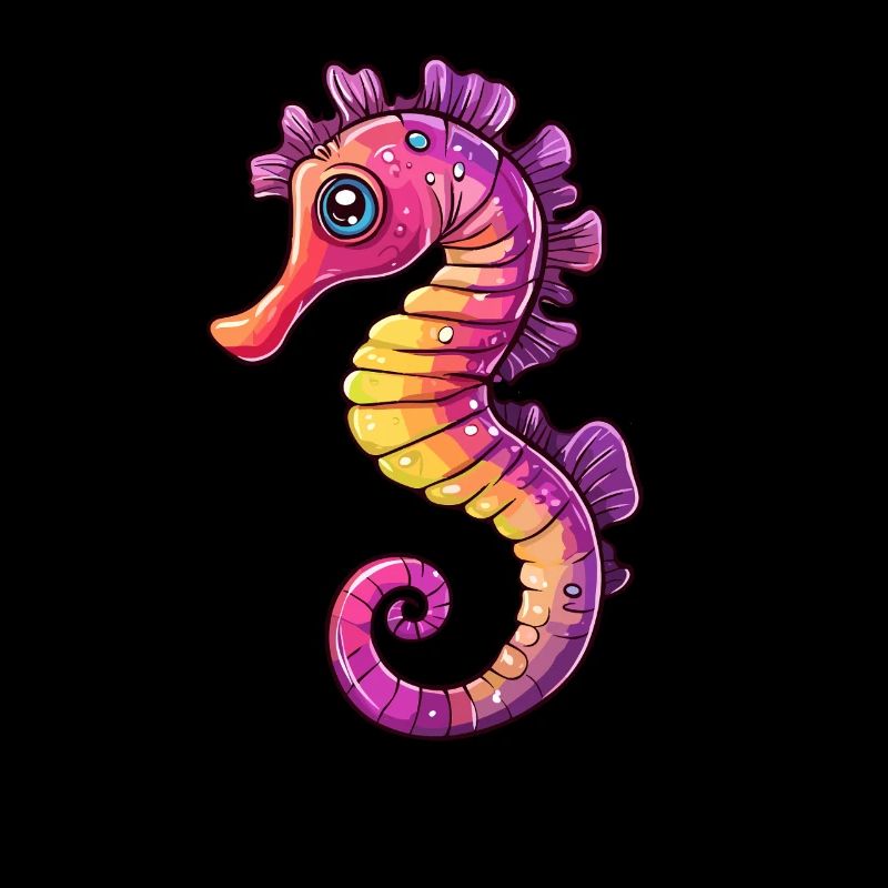 Bande dessinée colorée d’hippocampe