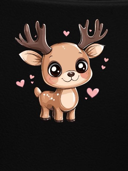 Fawn with hearts