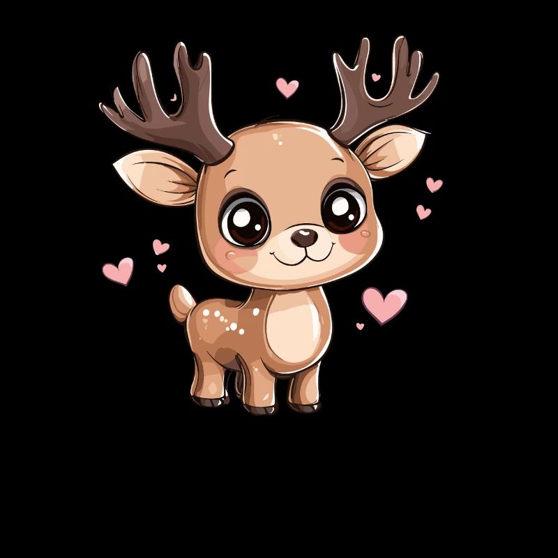 Fawn with hearts