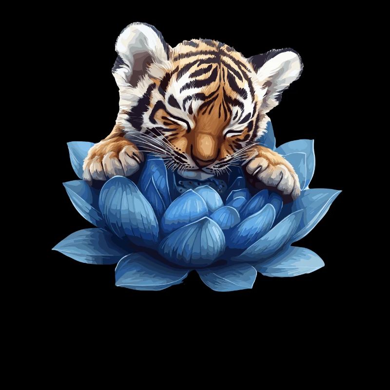 Bébé tigre en fleur