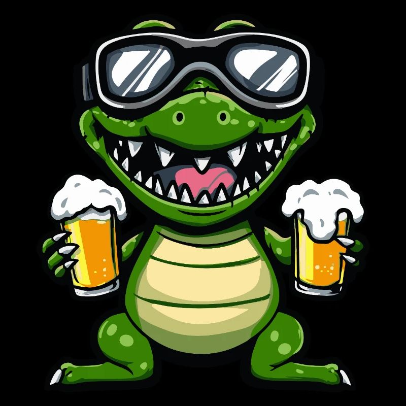 Alligator Après Ski Beer Comic