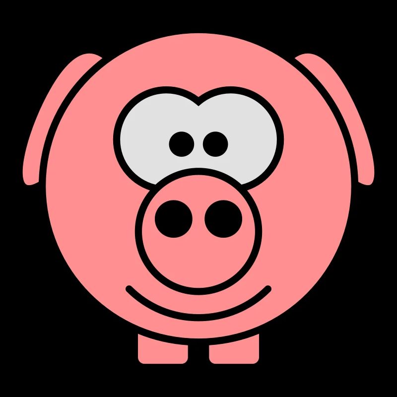 Cute cartoon comic pig peeps friendly