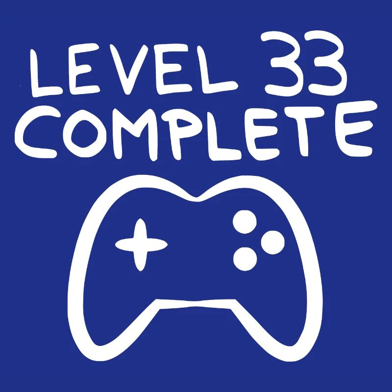Level 33 completed birthday vector white