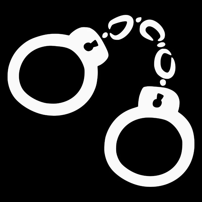 Handcuffs illustration vector white