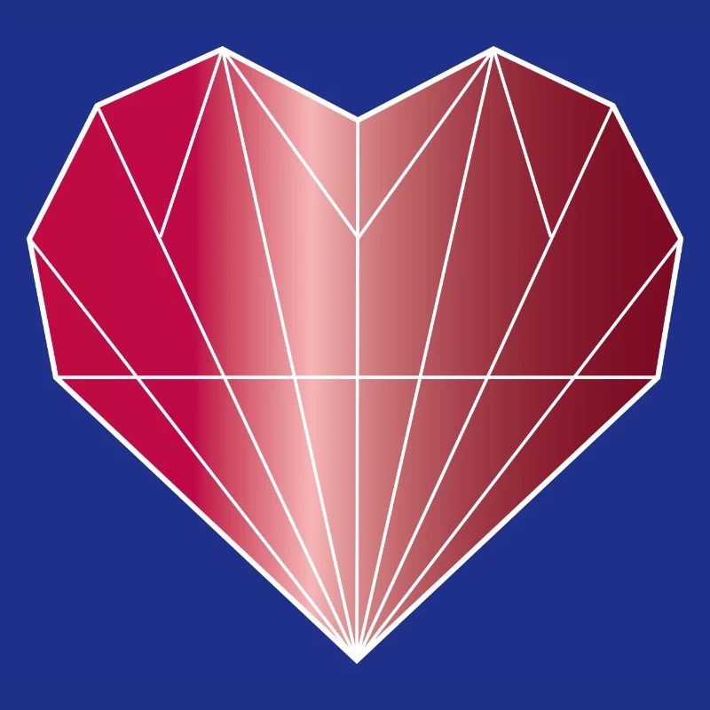 Heart Diamond Ruby Red