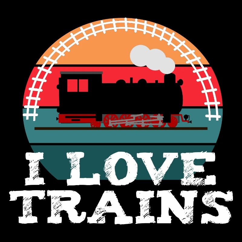 I love Trains Züge Eisenbahn Modellbahn Dampflok
