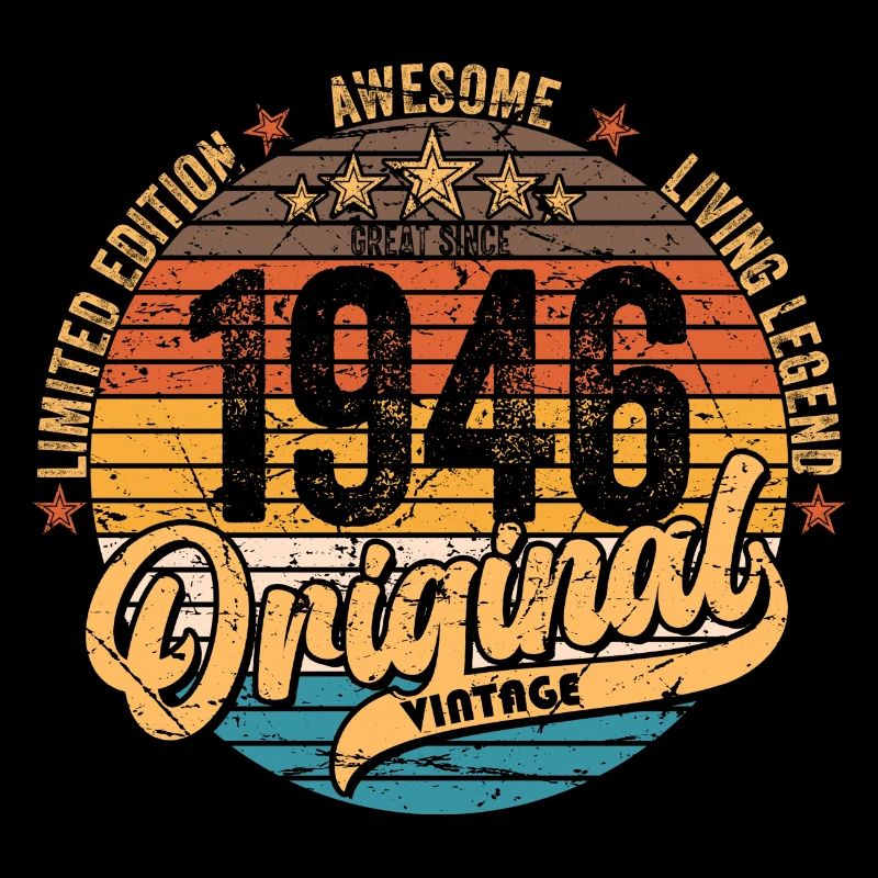 1946 Anniversaire né en 1946 Retro Vintage