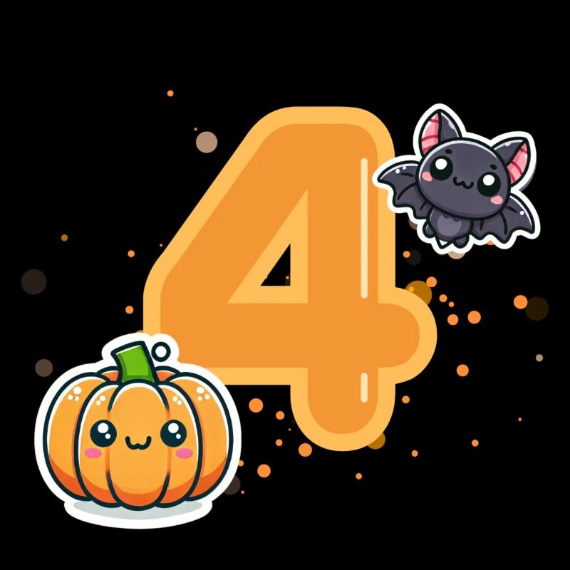 Halloween Geburtstagszahl Kind Vierter Geburtstag