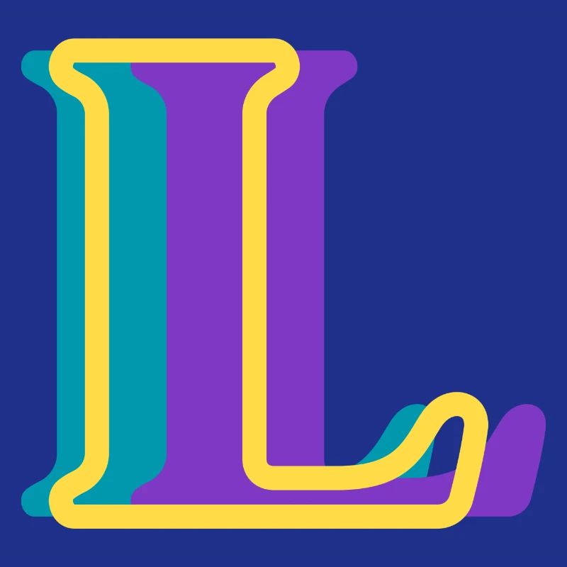 Lettre l multicolore