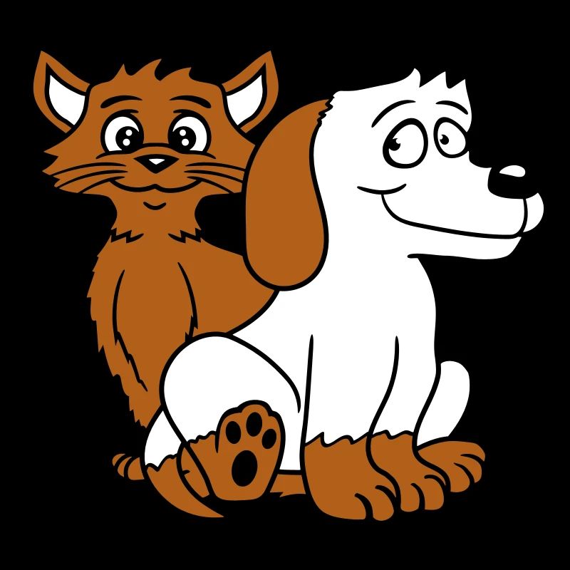 Hund Katze Zwei Freunde Team Kätzchen 2 Duo Crew