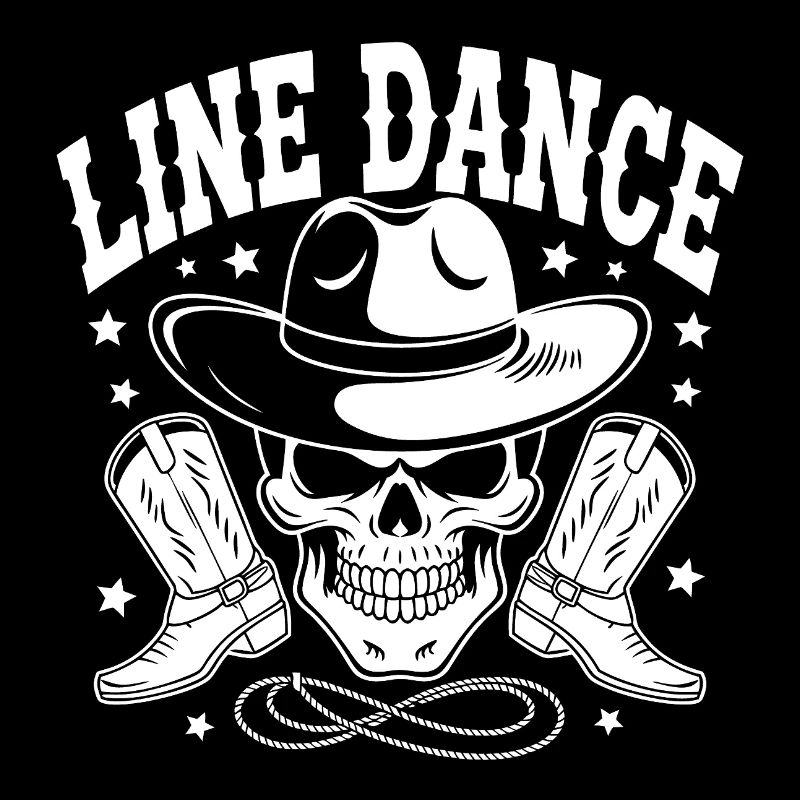 Line Dance Skull mit Stetson und Boots und Lasso