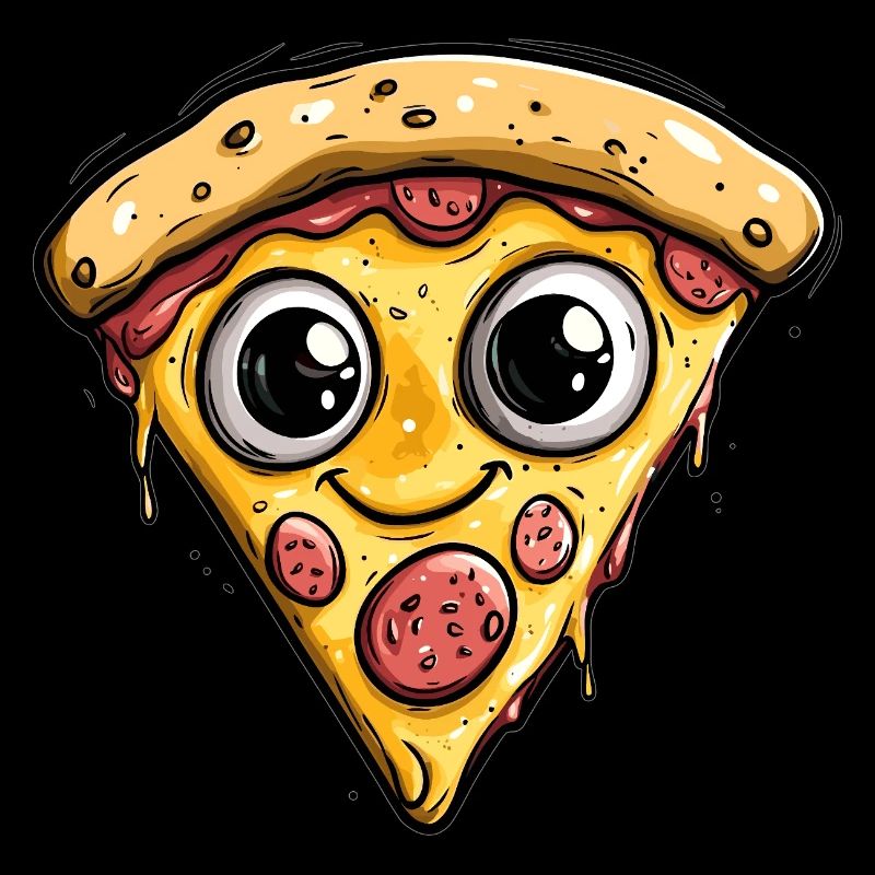 Tranche de pizza heureuse