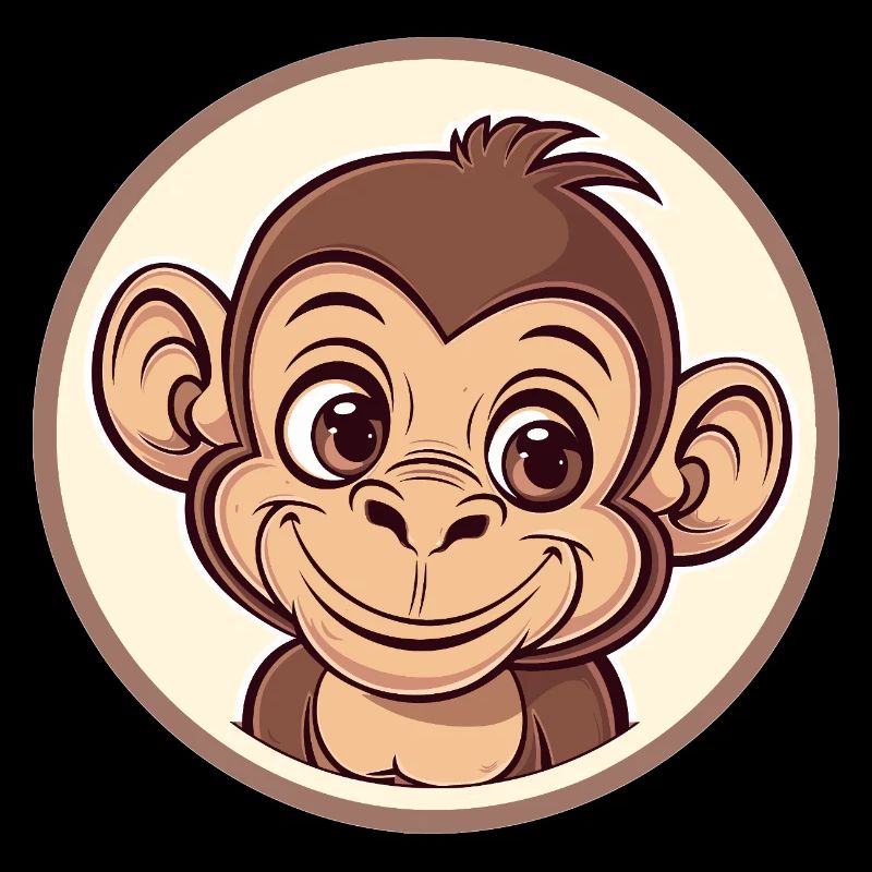 Fröhlicher Affe mit Lächeln