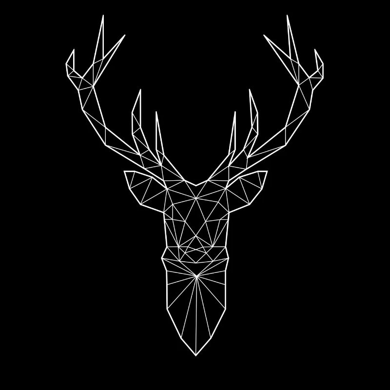 Tête de cerf dans le design triangle (blanc)