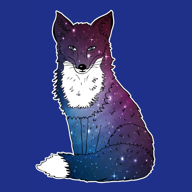 Fox with starry sky, Space, Galaxy, Space
